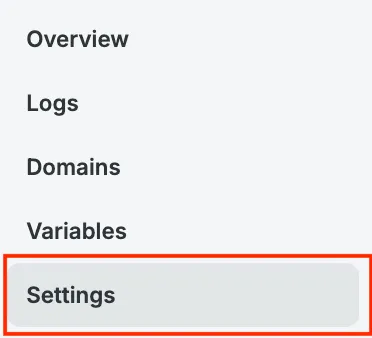 Settings page